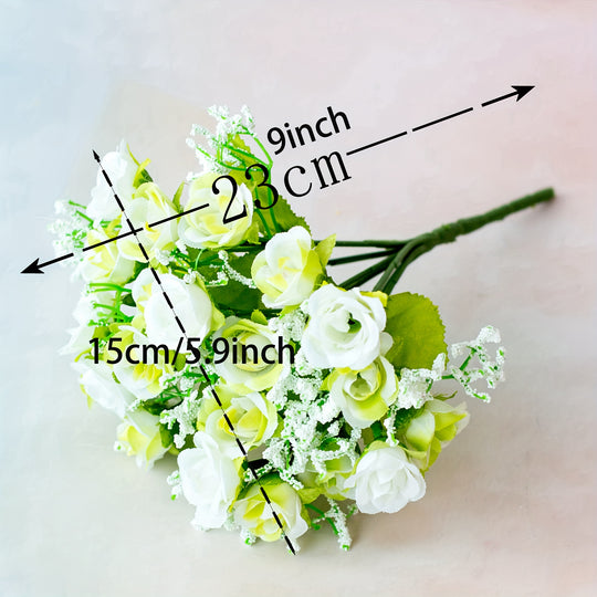 BloomArt | Kunstrosen-Bündel 21 Köpfe – Für Vase, Kranz & DIY