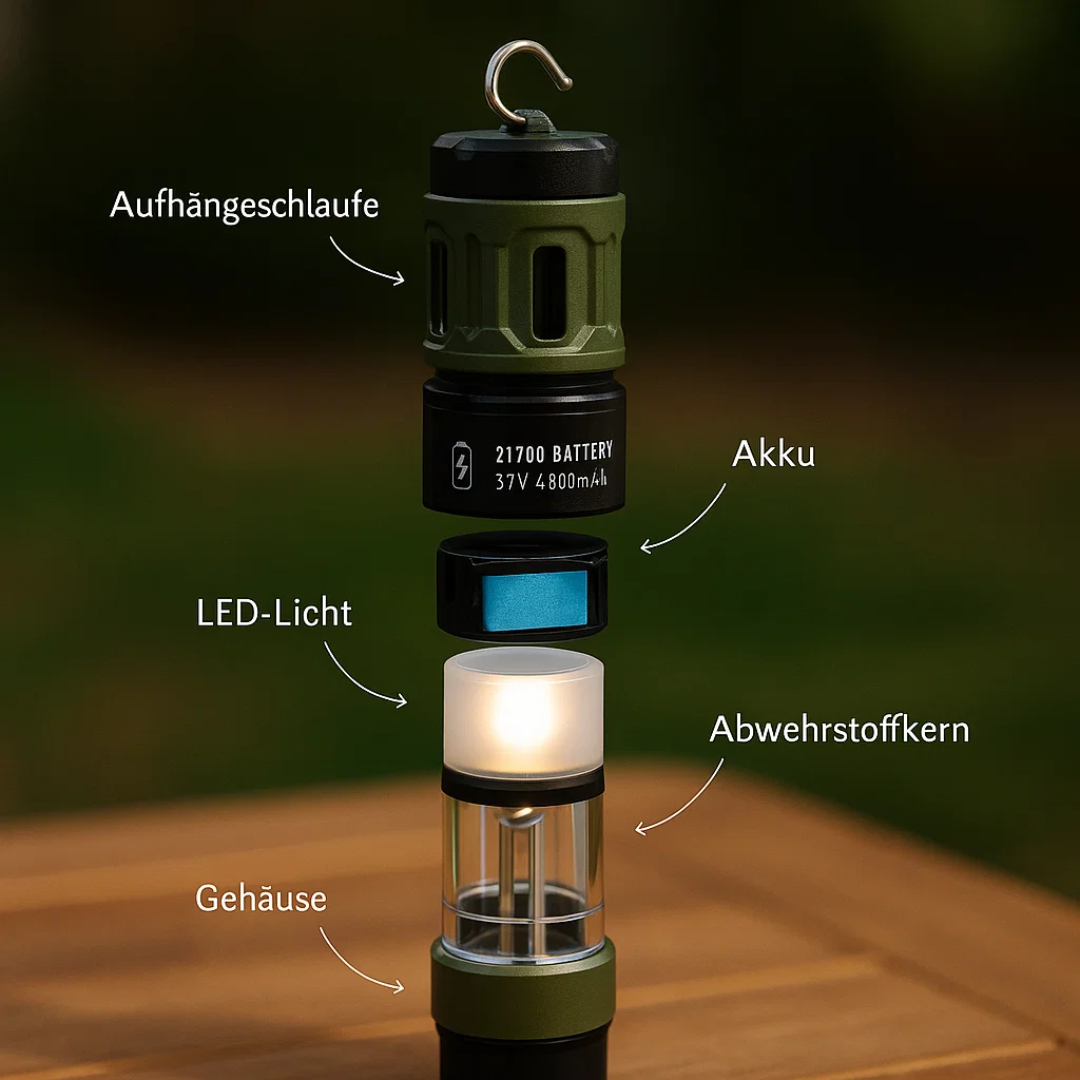 BuzzAway | Wiederaufladbare Outdoor-Mückenabwehrlampe
