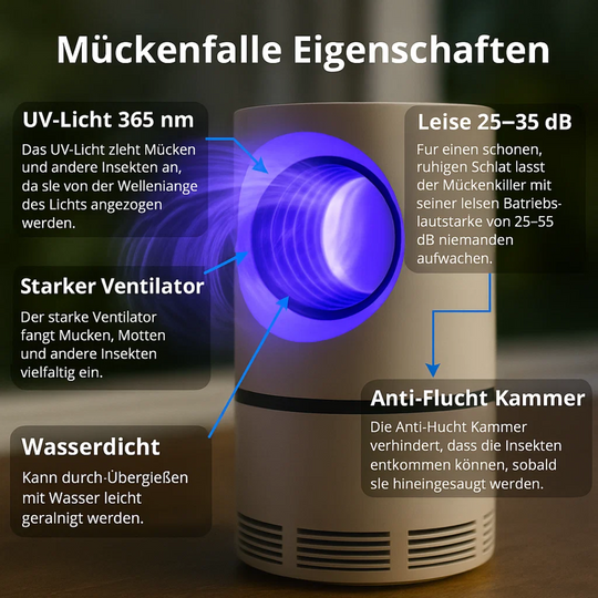BugAway | Elektrische UV-Fliegenfalle für Innen & Außen