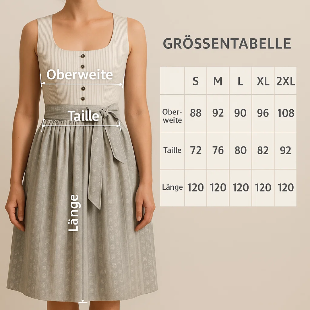Eisglanz | Damen-Dirndlkleid in Grau für Oktoberfest & Feste
