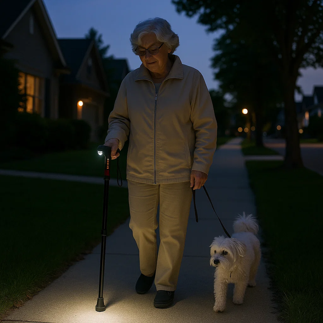 HelpStep | Intelligenter Spazierstock für ältere Menschen mit LED-Licht