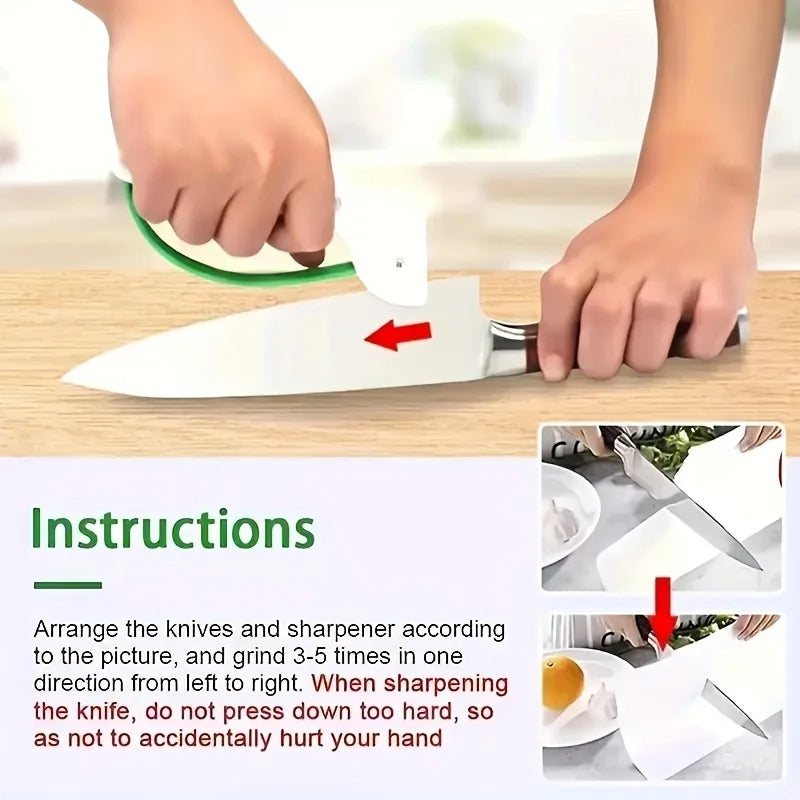 SliceTune | Kompakter manueller Messerschärfer für Küchen- und Gartenwerkzeuge