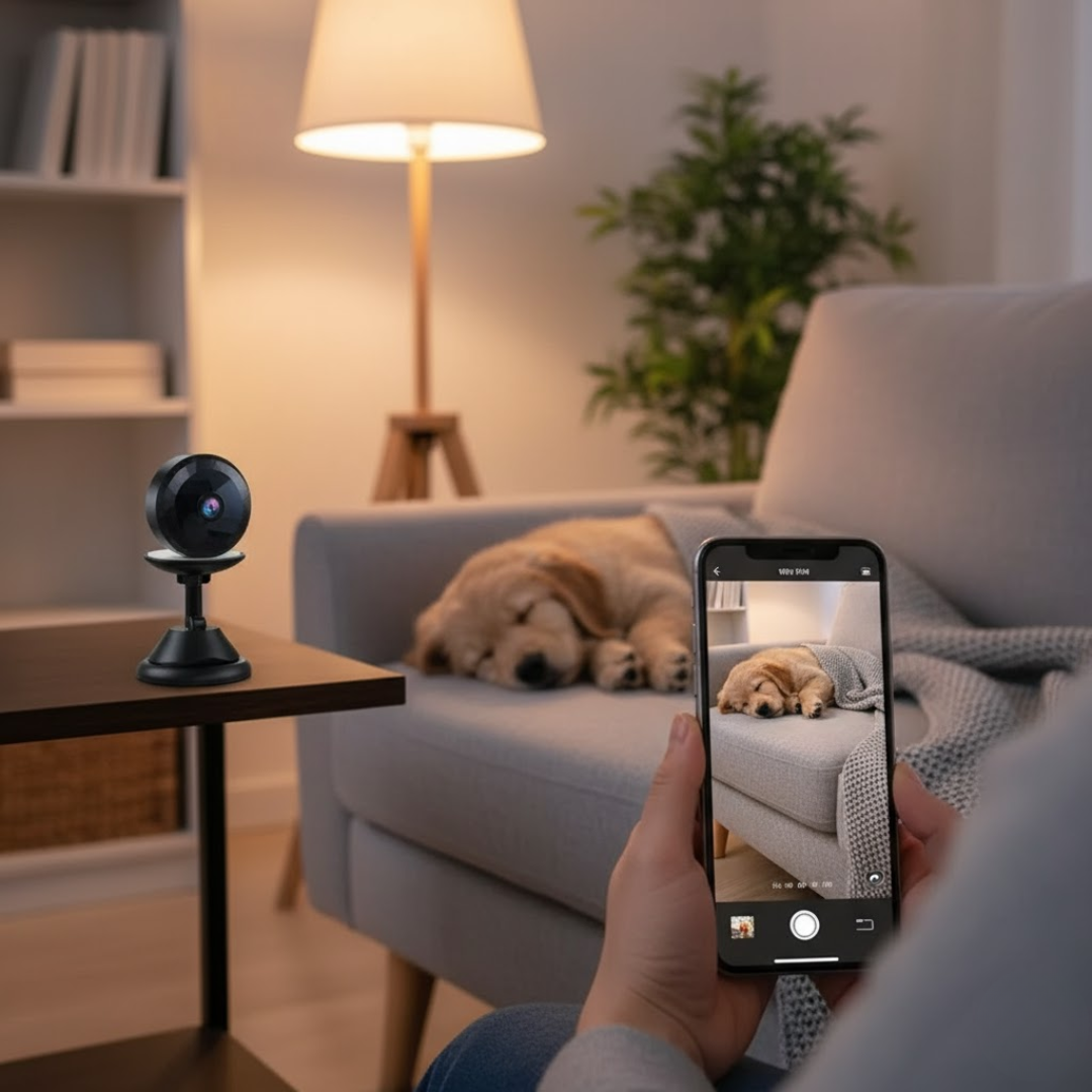 HomeWatch | Magnetische Mini-Überwachungskamera mit App-Steuerung