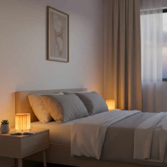 NoctiWood | Kreative Holz LED Touch Nachttischlampe