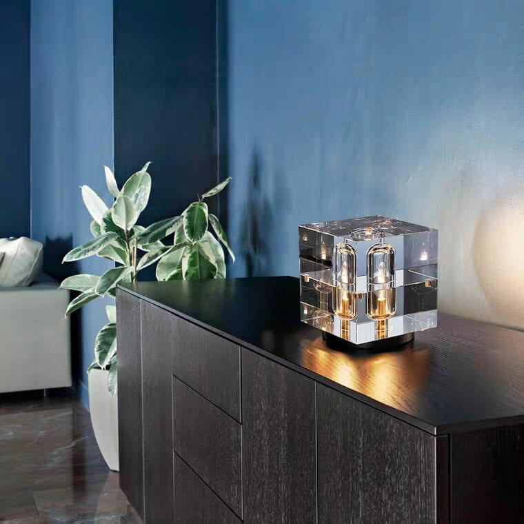CrystalBloc | Geometrische Kristall-Tischlampe mit Stil