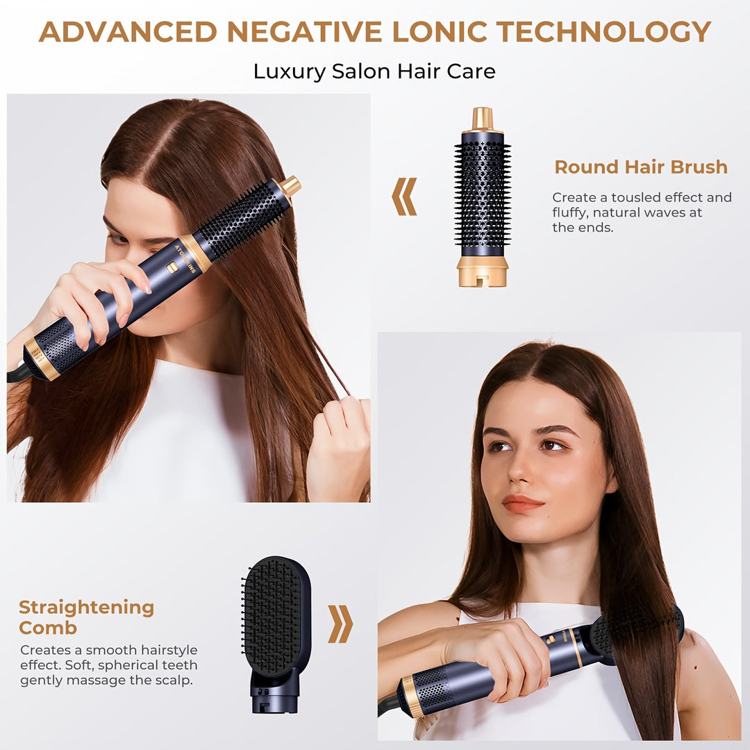 CurlMate | 5-in-1 Haartrockner & Multistyler für Perfekte Locken und Glattes Haar