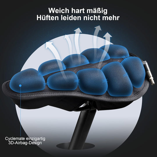 CloudRide | Aufblasbarer Fahrradsattelbezug mit Luftpolster & Stoßdämpfung