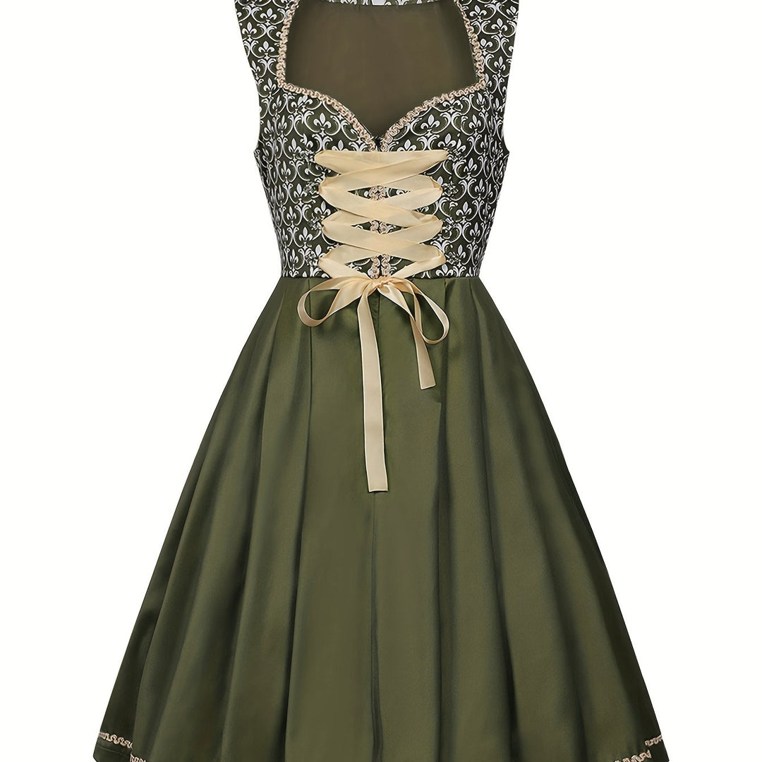 Edelweißzauber | Damen-Oktoberfestkleid mit Schürze – Klassisch & Bühnentauglich