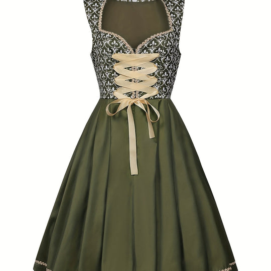 Edelweißzauber | Damen-Oktoberfestkleid mit Schürze – Klassisch & Bühnentauglich