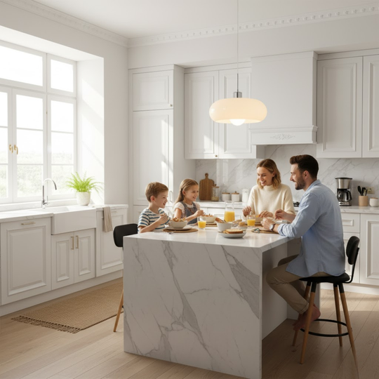 FormaGlow | Vintage Bauhaus Pendelleuchte mit modelliertem Glasschirm