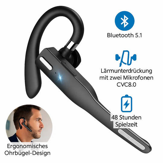 ClearCom | Kabelloses Trucker-Bluetooth-5.1-Ohrhörer-Headset