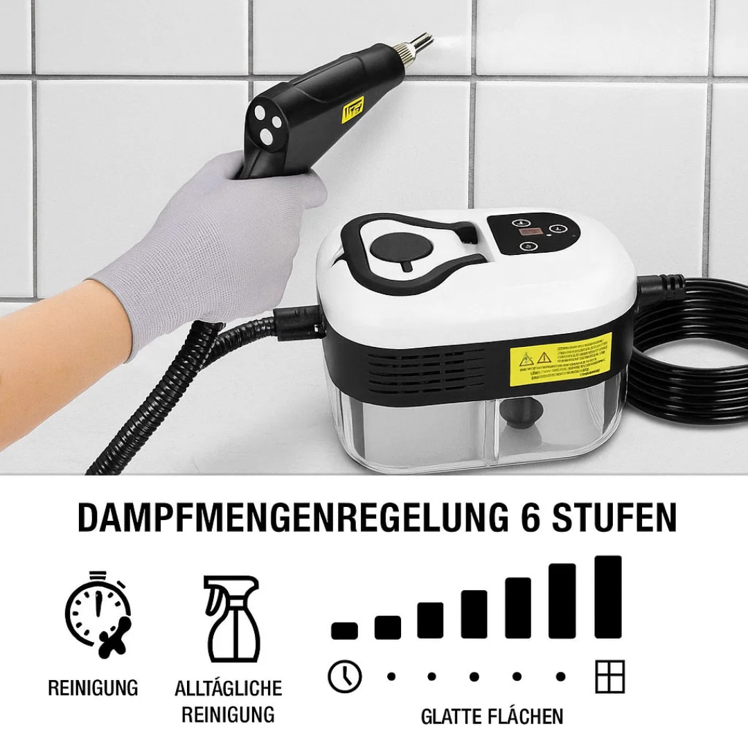 SteamForce | 2500W Hochdruck-Dampfreiniger mit Handschuhen