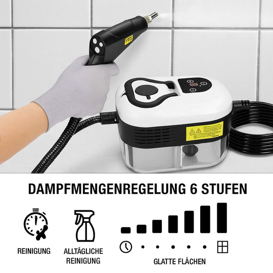 SteamForce | 2500W Hochdruck-Dampfreiniger mit Handschuhen