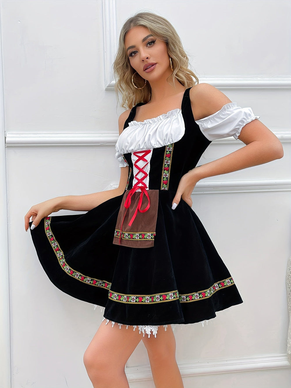 FestSchwarz | Damen-Dirndl – Elegantes Schulterfrei Kleid