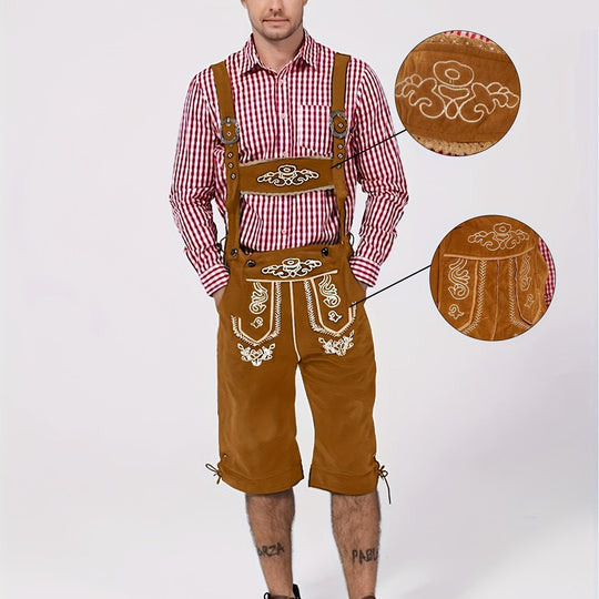 Eichensteg | Herren-Lederhose – Bestickte Kniebund-Shorts