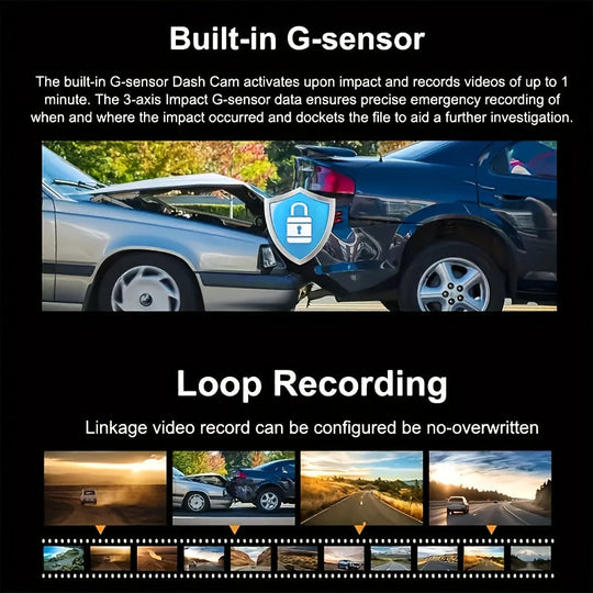 TriCam | 1080P Dash Cam – Front-, Kabinen- & Rückaufzeichnung