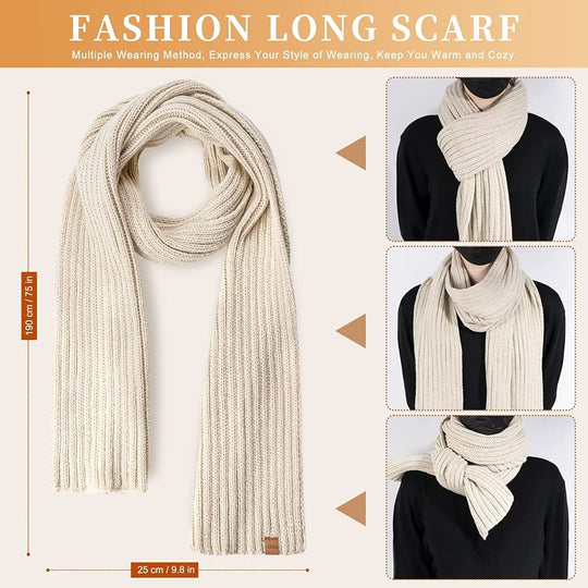 KnitStyle | Winter-Set – Mütze, langer Schal & Touchscreen-Handschuhe