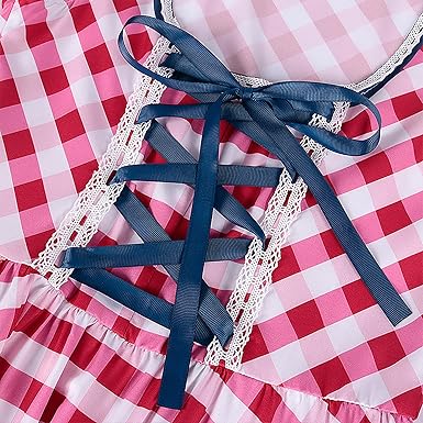 BlueCharm | Bayrisches Blau Dirndl mit Karomuster für das Oktoberfest