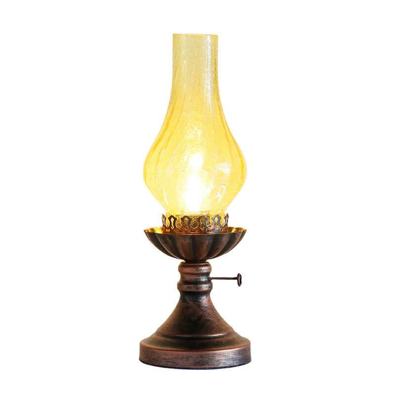 BronzaLite | Vintage Antike Petroleumlampe 1-Licht Tischlampe