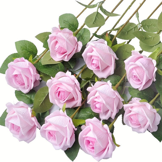 BloomMate | Artificial Roses 10-Pack – Realistic Wedding Décor