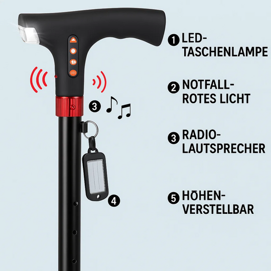 HelpStep | Intelligenter Spazierstock für ältere Menschen mit LED-Licht