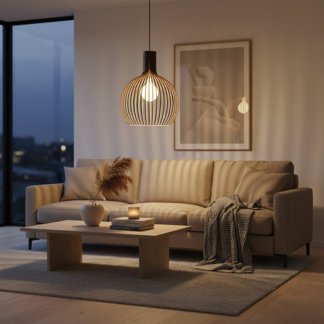 LignaLuxe | Handgefertigte Holz-Pendelleuchte