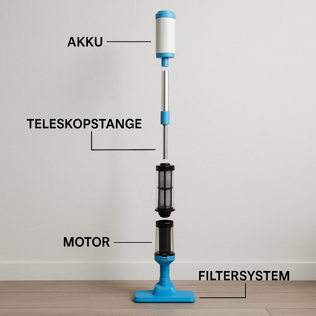 AquaSweep | 3 in 1 kabelloser, wiederaufladbarer Poolstaubsauger