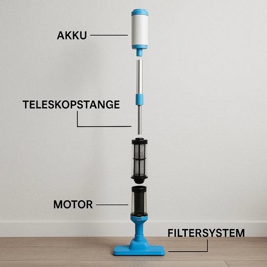 AquaSweep | 3 in 1 kabelloser, wiederaufladbarer Poolstaubsauger