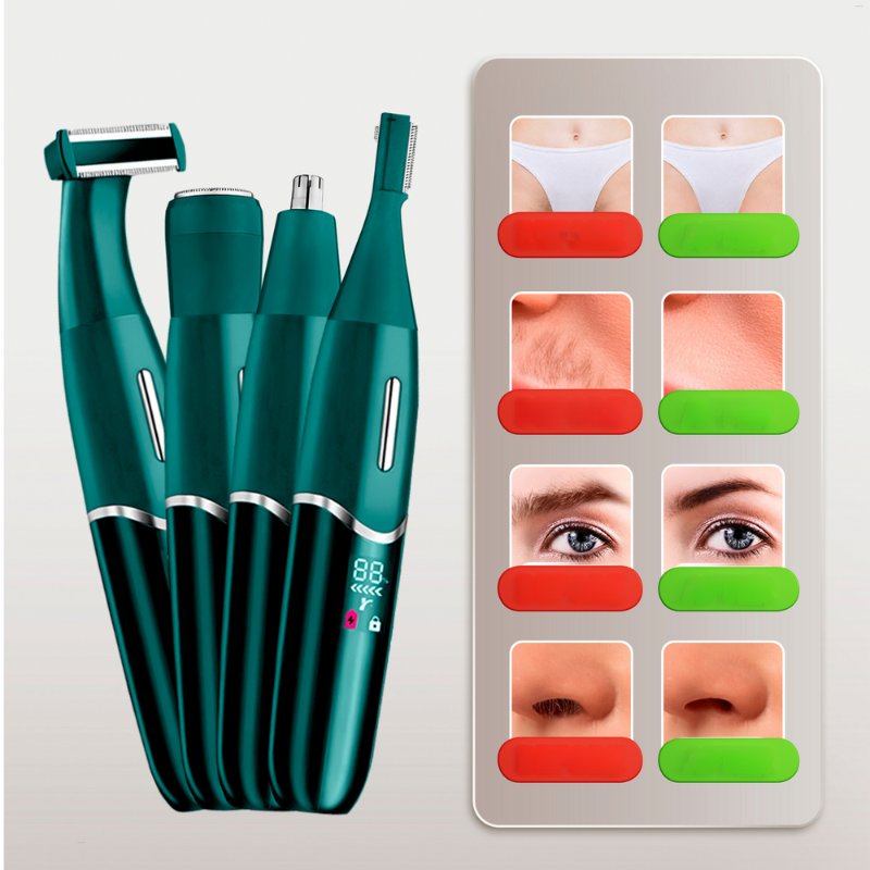 TrimEase | 4-in-1 Bikini-Trimmer in Klassischem Grün