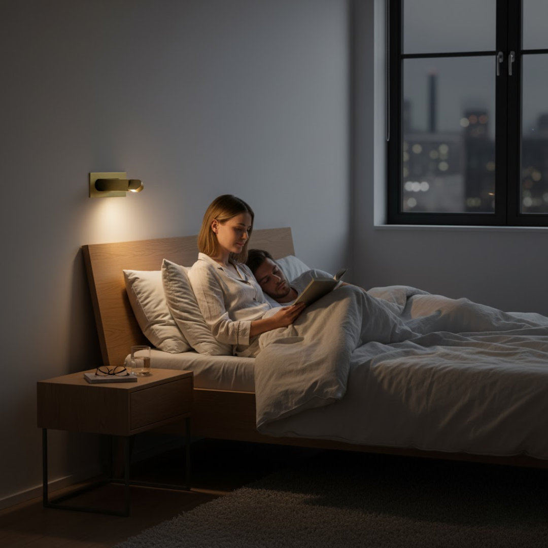 GlowPoint | Moderne Nachttischlampe – LED-Licht mit Schalter