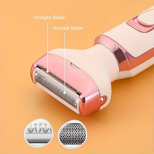 LuxeCare | Wiederaufladbarer Damenrasierer – Sanfte 4-in-1 Pflege überall