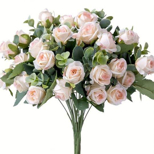 RoseCharm | Künstlicher Rosenstrauß – Vintage-Look, 10 Köpfe
