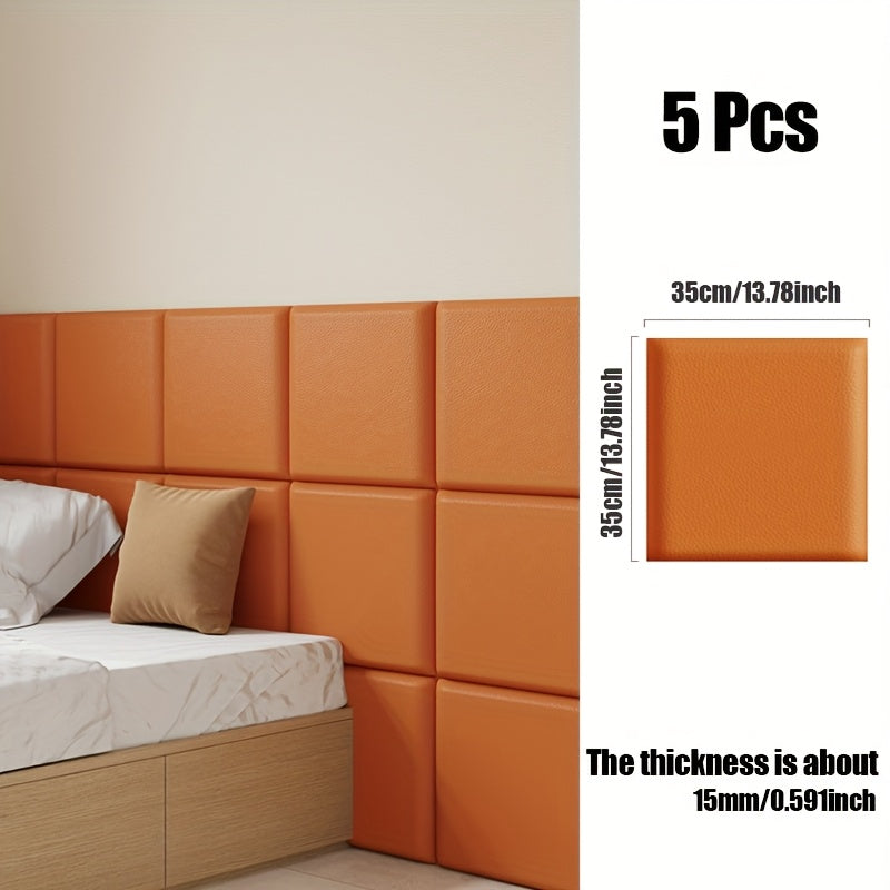 WallSoft | 3D wall panels set of 5 - Soft padded & self-adhesive