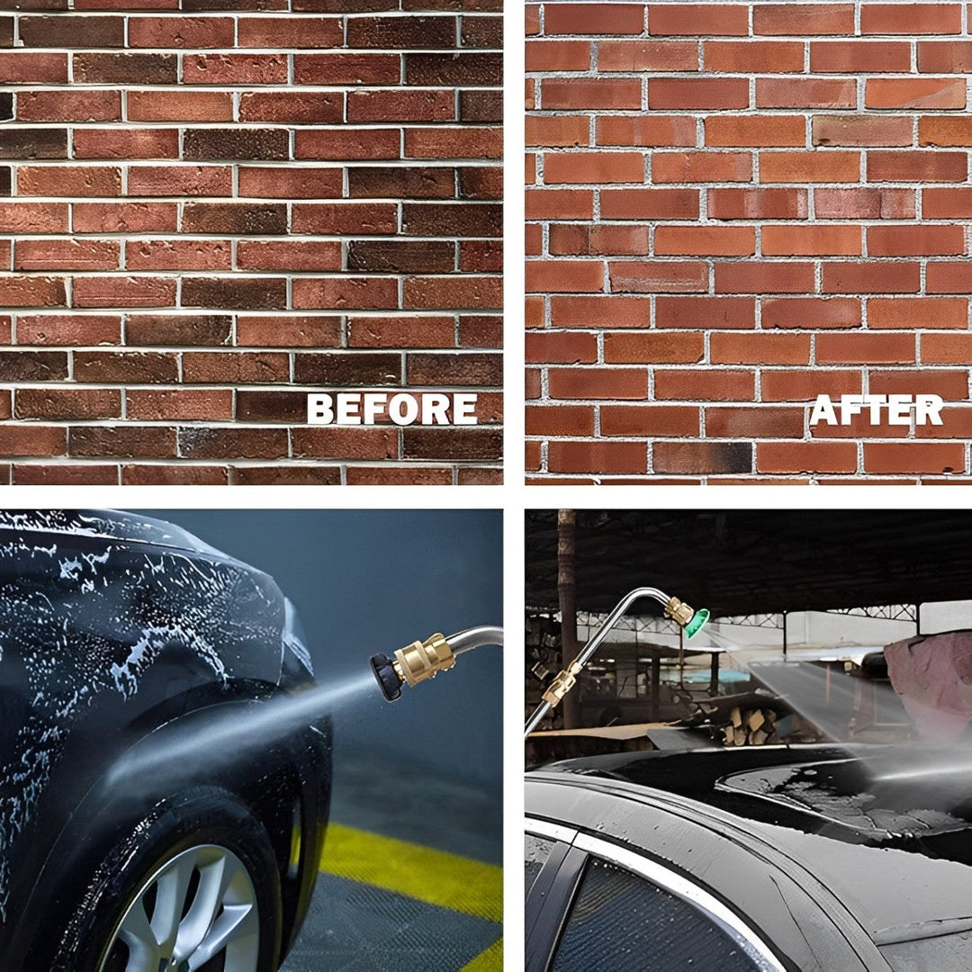 PowerWash | 4000 PSI Teleskopischer Hochdruckreiniger-Schlauchset für Dachrinnen, Dachentwässerung und Wandreinigung