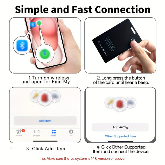 WalletMate | Ultra-Dünne Tracking-Karte – iPhone-fähig