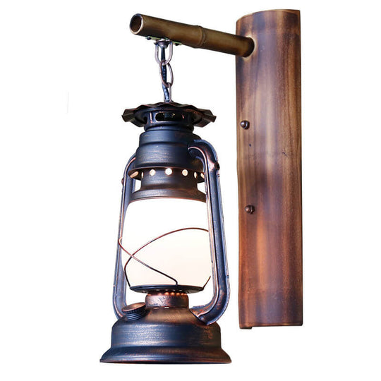 RusticRein | Antike Pferde-Wandleuchte aus Eisen & Glas