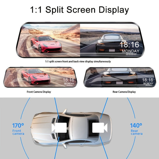 ClearPath | Dual Dashcam – 1080P Front & 720P Heck, Touchscreen