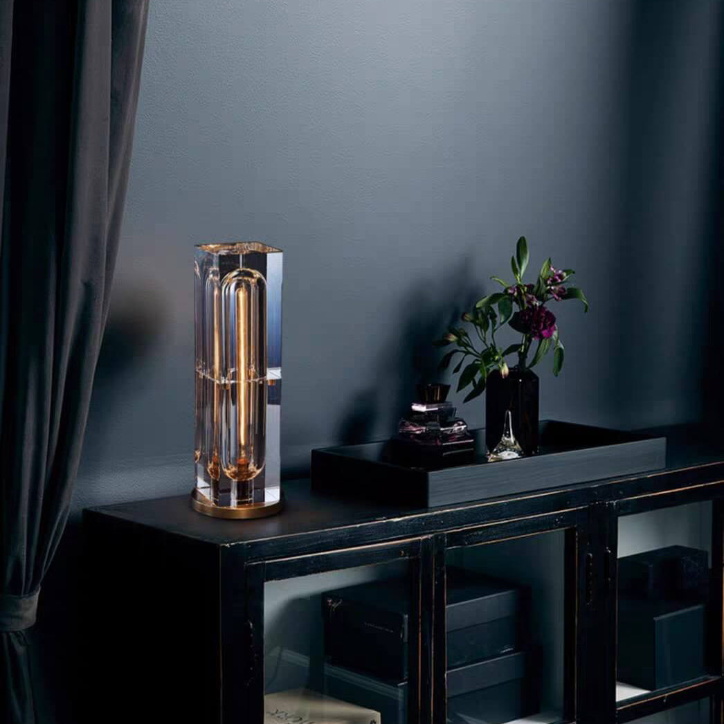 CrystalBloc | Geometrische Kristall-Tischlampe mit Stil
