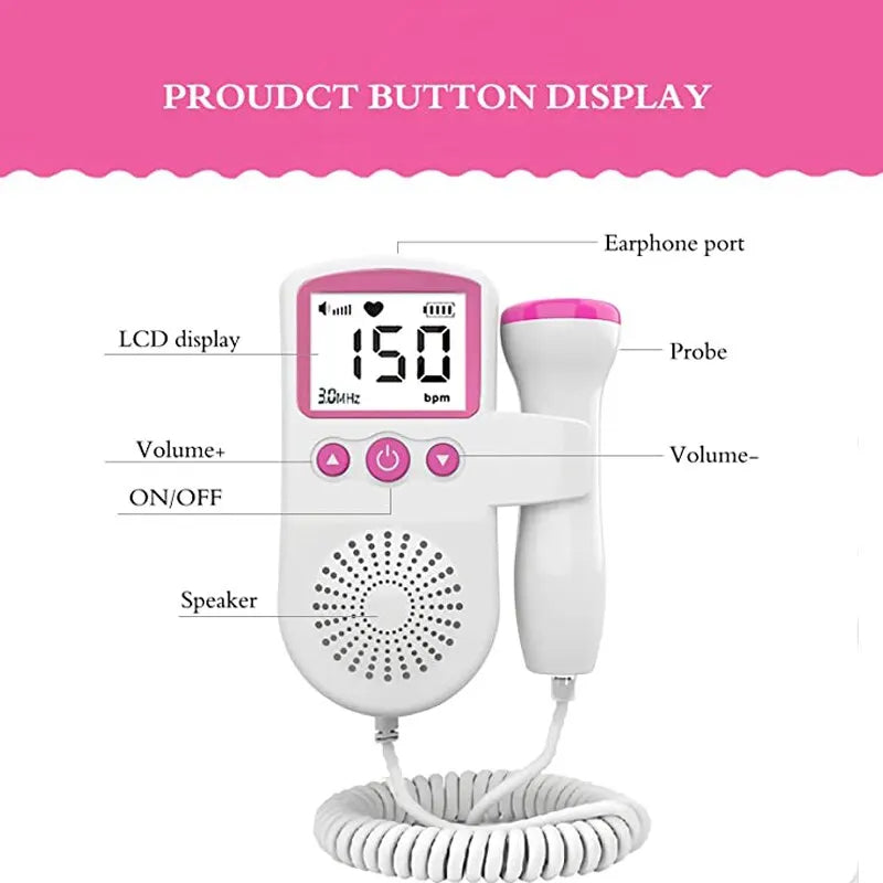 BabyHear | Fötaler Doppler Monitor für Schwangerschaft – Herzfrequenz-Detektor