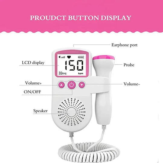 BabyHear | Fötaler Doppler Monitor für Schwangerschaft – Herzfrequenz-Detektor