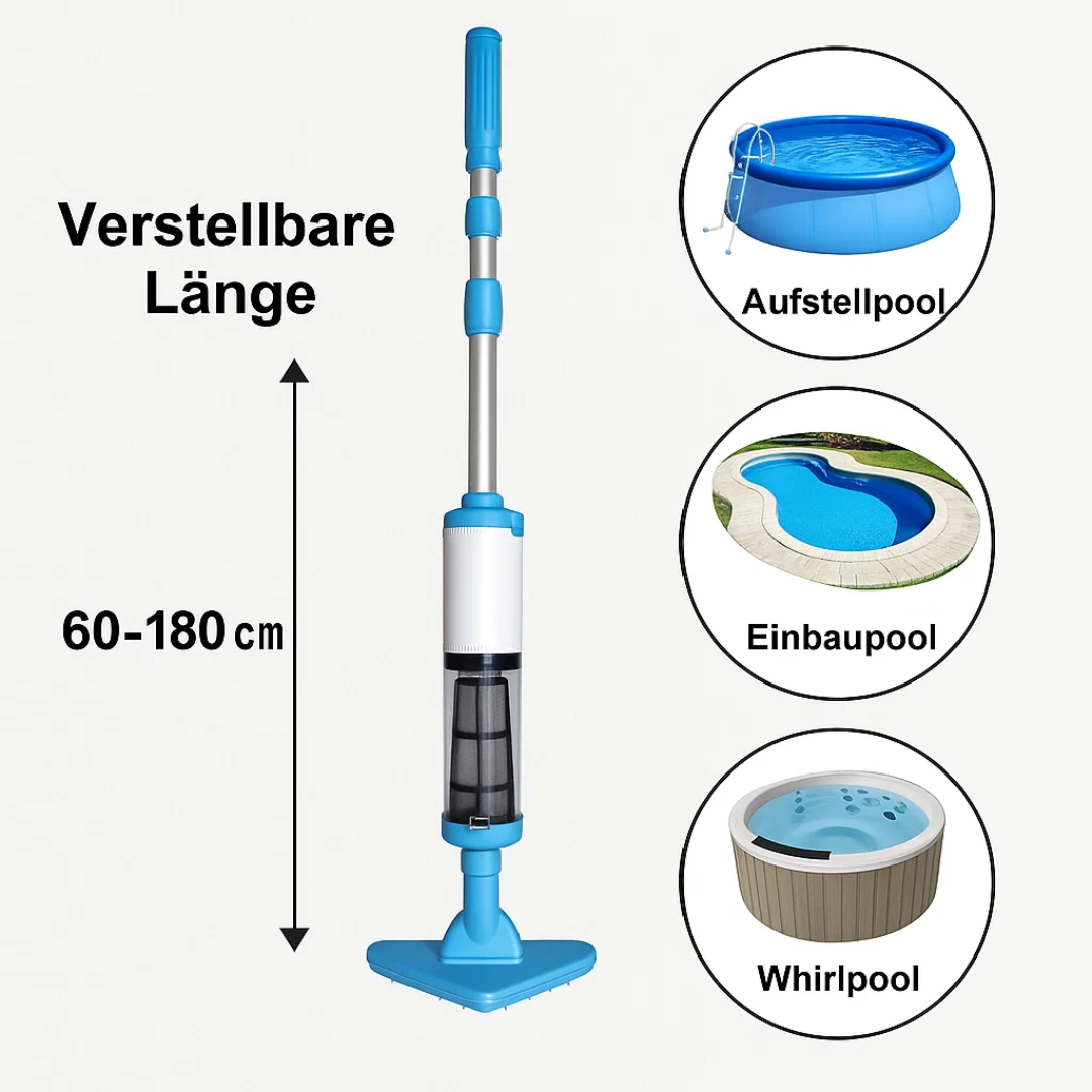 AquaSweep | 3 in 1 kabelloser, wiederaufladbarer Poolstaubsauger