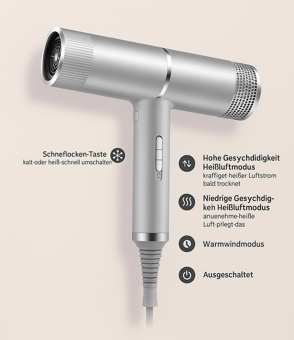 AeroDry | Professioneller Hochleistungs-Haartrockner für schnelles, schonendes Styling