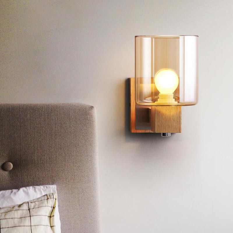 AmberBeam | Wandleuchte aus warmem Holz und Glas2