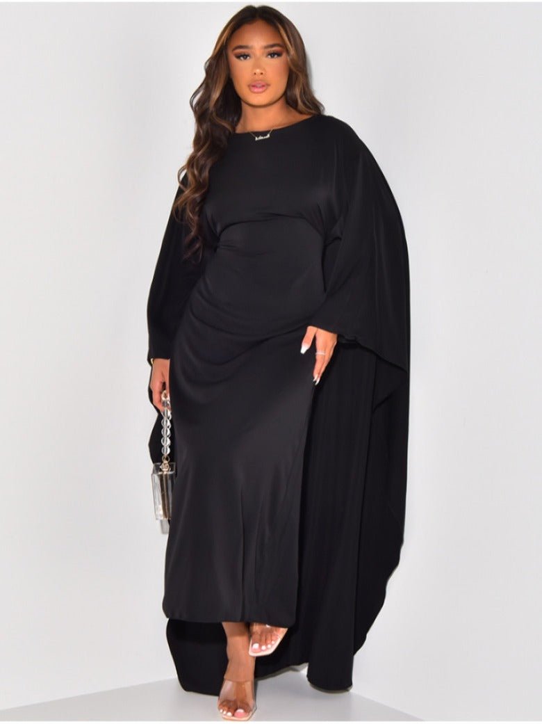 Amelie | Damen Satin Langarmkleid | Maxi3