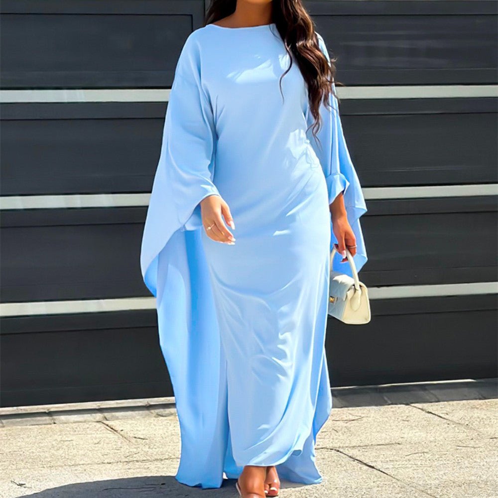 Amelie | Damen Satin Langarmkleid | Maxi5