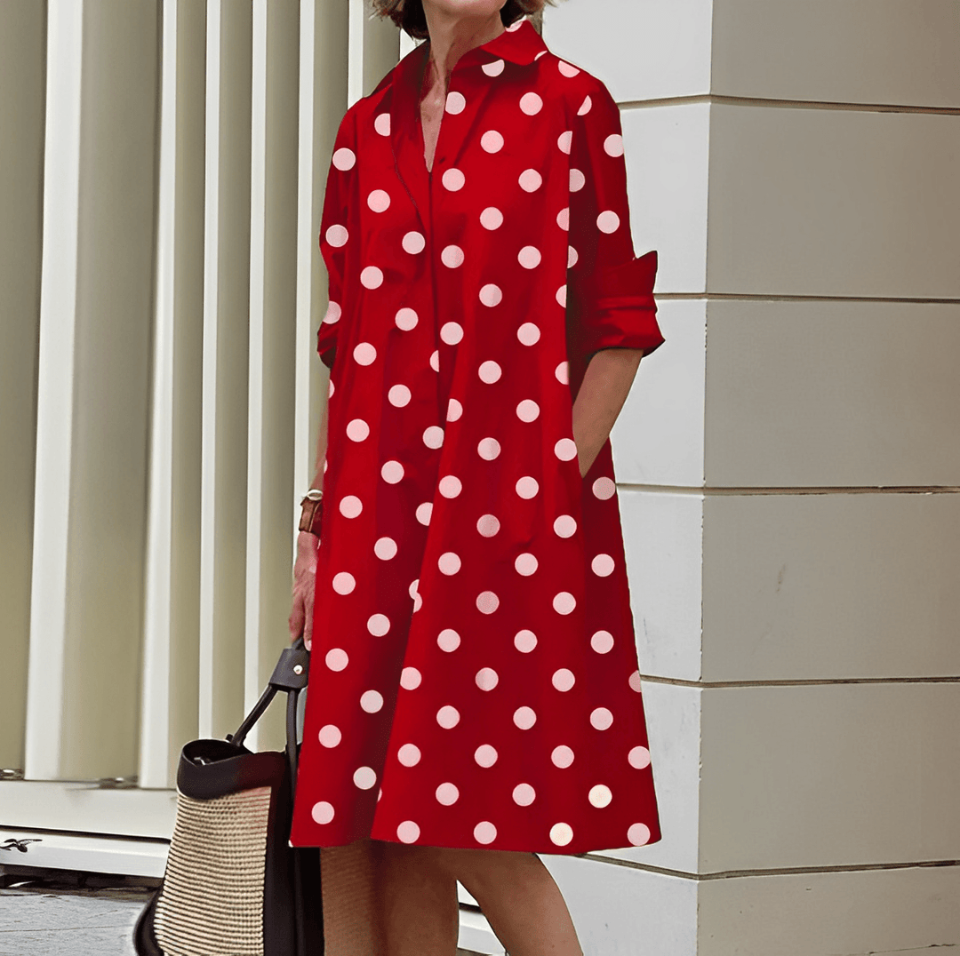 Antonia | Damen Langarm BlusenKleid | Midi11