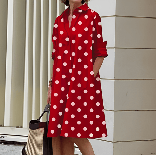 Antonia | Damen Langarm BlusenKleid | Midi11