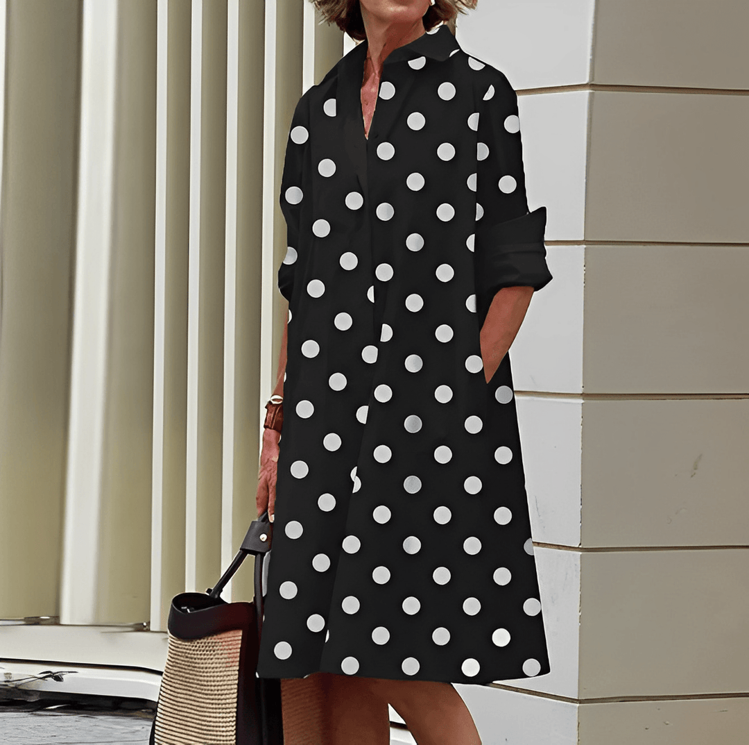 Antonia | Damen Langarm BlusenKleid | Midi12