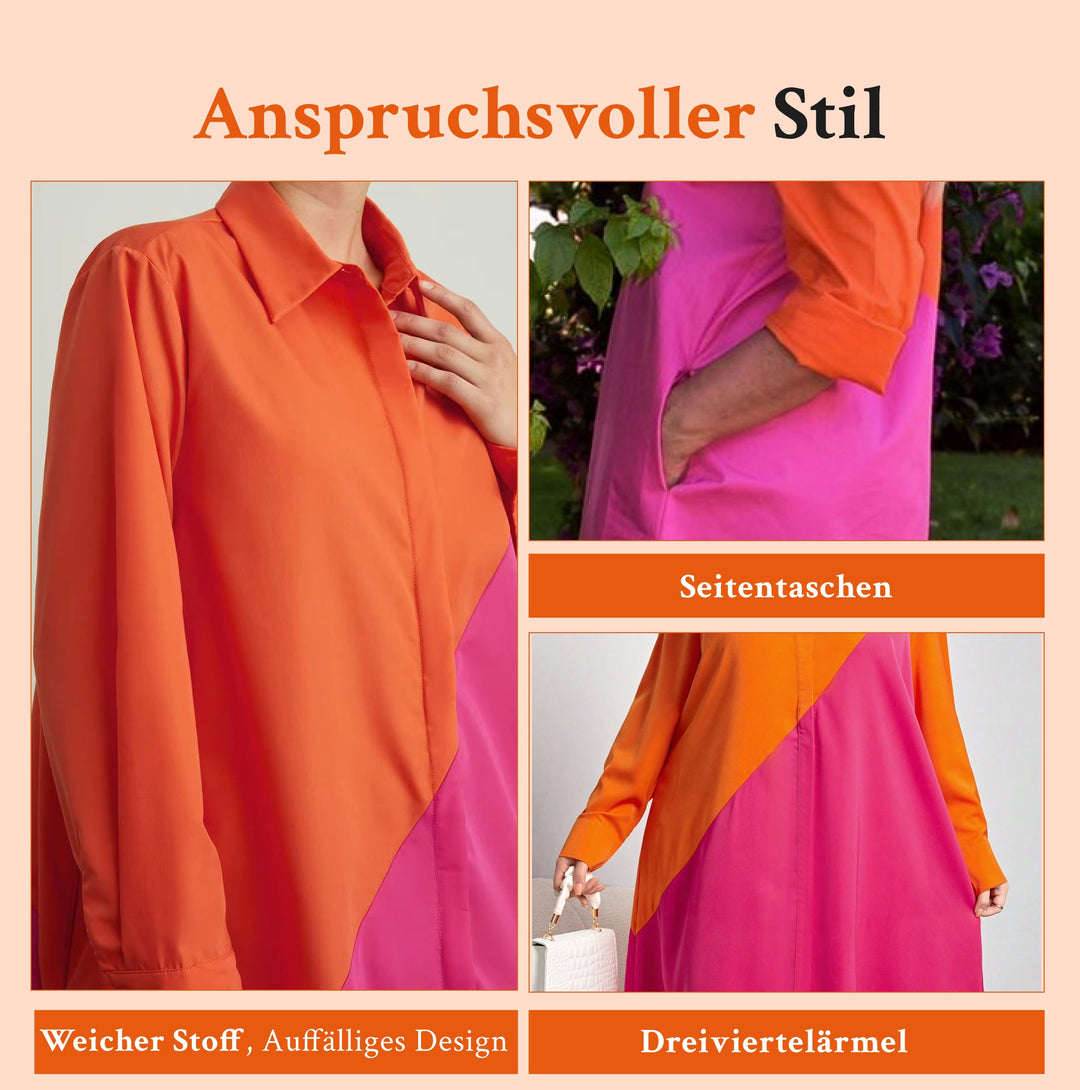 Antonia | Damen Langarm BlusenKleid | Midi2