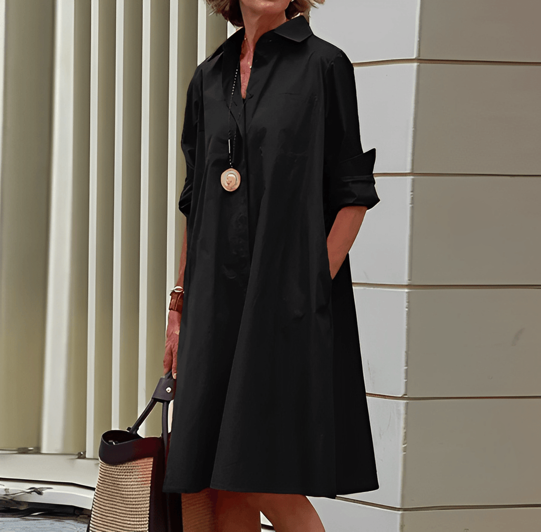 Antonia | Damen Langarm BlusenKleid | Midi8